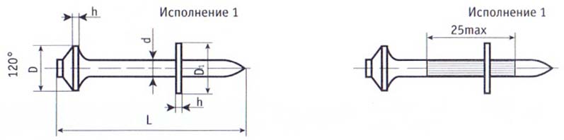 Дюбель гвоздь чертеж