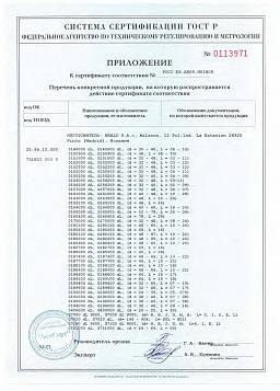 Сертификат на Заклепка резьбовая, цилиндрический бортик, с насечкой ст 4