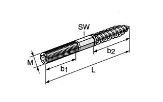 Шпилька-шуруп, оцинкованная