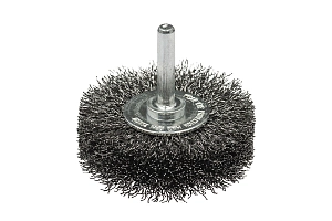 Щетка дисковая, гофрированная, с цилиндрическим хвостовиком для дрелей